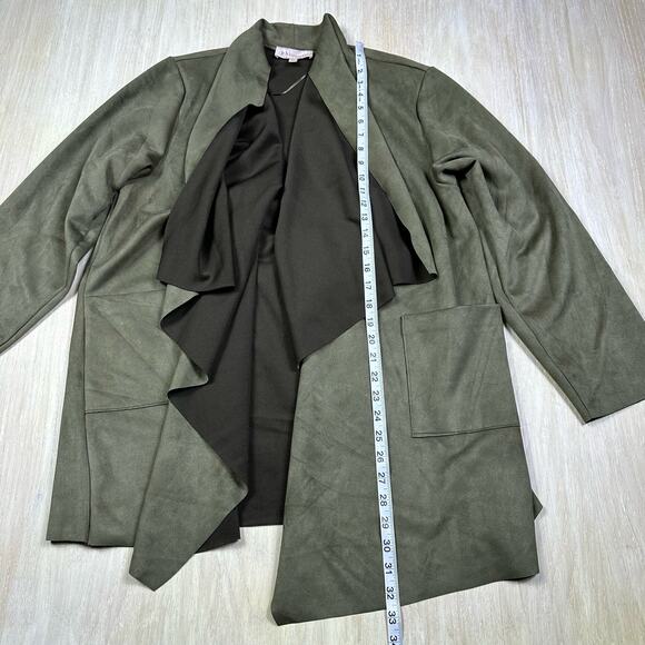 Philosophy Faux Suede Microfiber Cascade Lapel Waterfall Open Front Jacket 1X - Picture 11 of 16